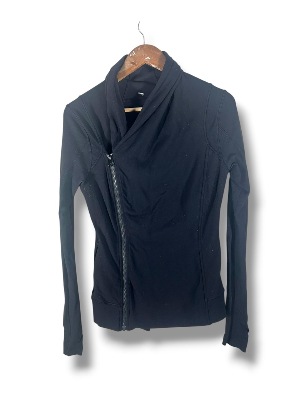 Women’s Black Asymmetrical Black Bhakti Yoga Jacket Size 8